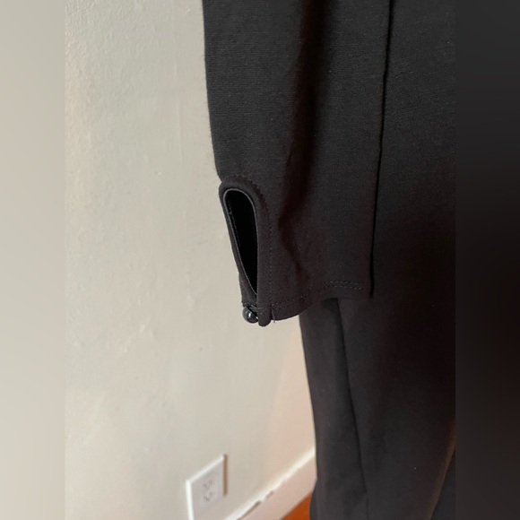 J uptown fitted open front knot dress, back slit, gold zip, button wrist, size L - Picture 3 of 8